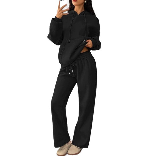 Damen Oversized Hoodie-Set mit Kängurutasche und weiter Palazzohose Shop Nory