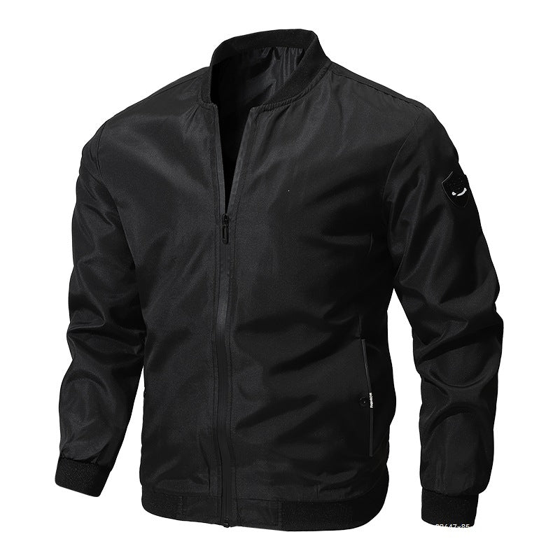 Herren Leichte wasserabweisende Bomberjacke mit Reißverschluss, Rippsaum & verdeckten Taschen Shop Nory