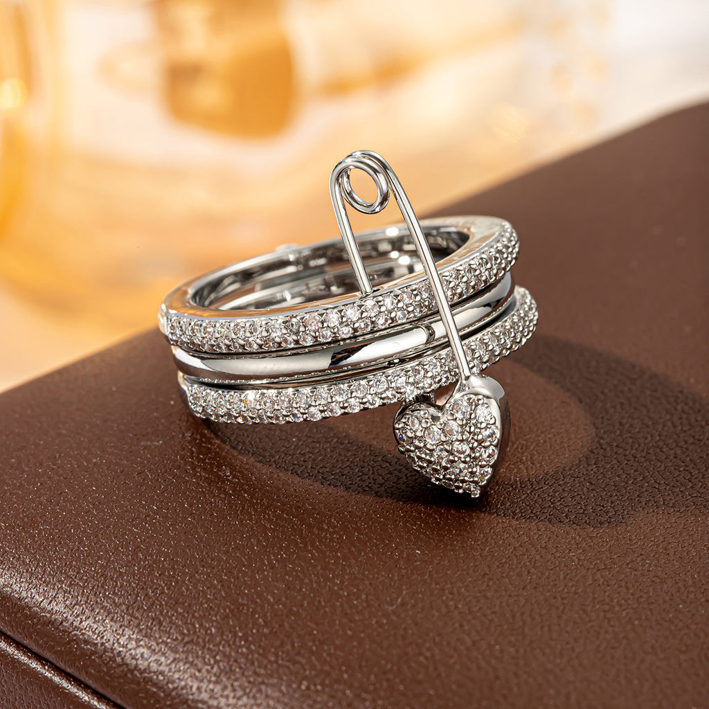 Damen elegante und funkelnde Ringkette Shop Nory