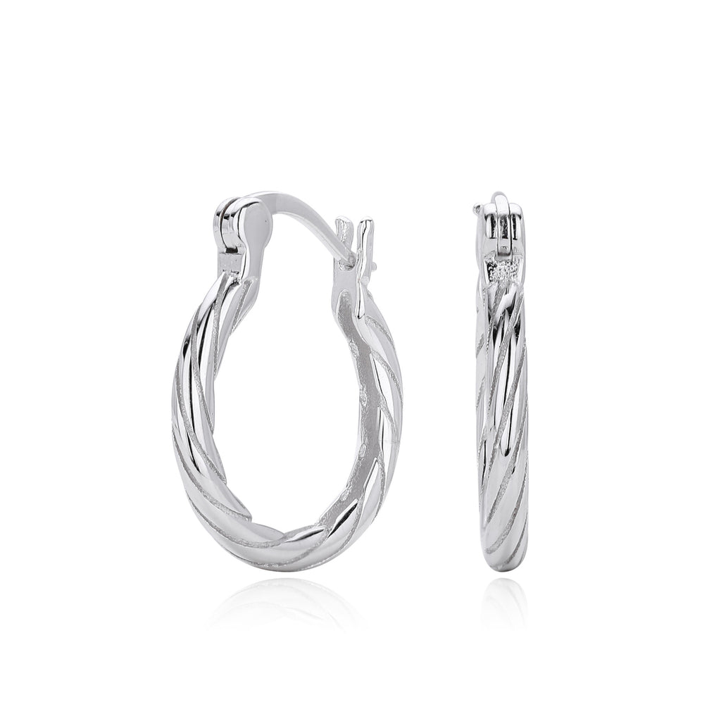Damen Creolen mit luxuriösem Zopfmuster aus hochwertigem 925 Sterling Silber Shop Nory