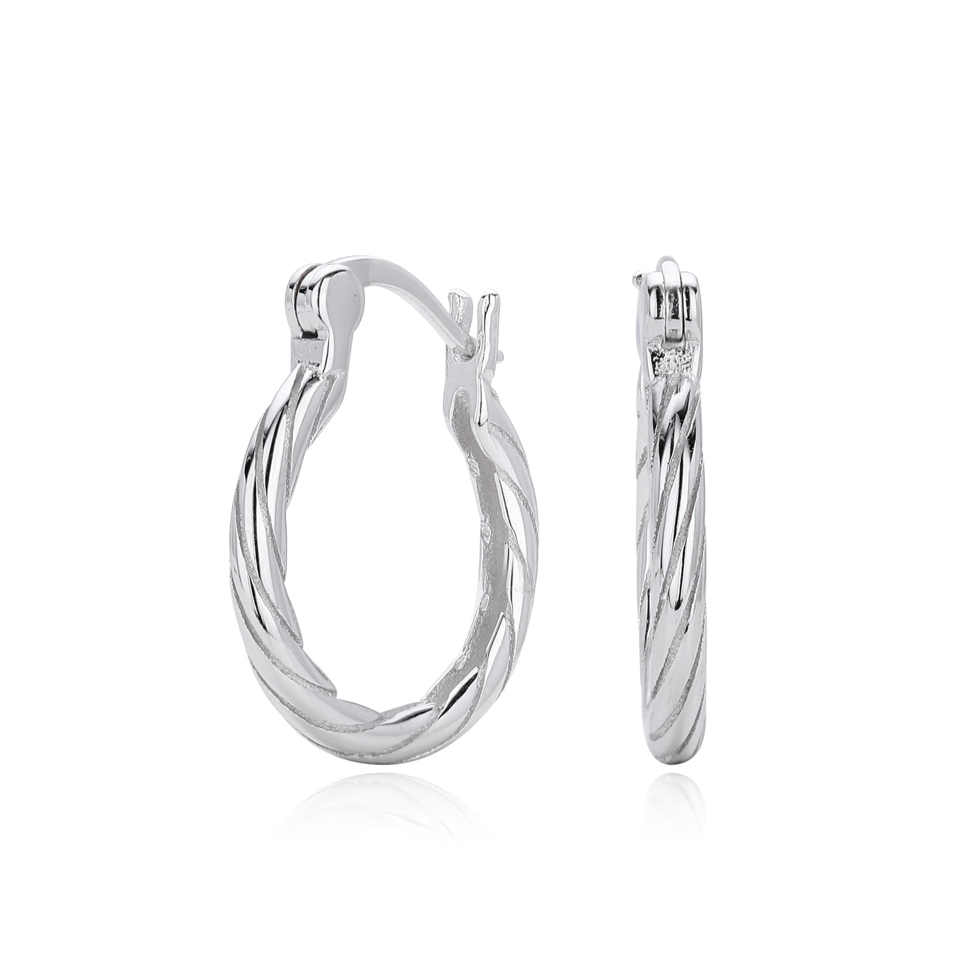 Damen Creolen mit luxuriösem Zopfmuster aus hochwertigem 925 Sterling Silber Shop Nory