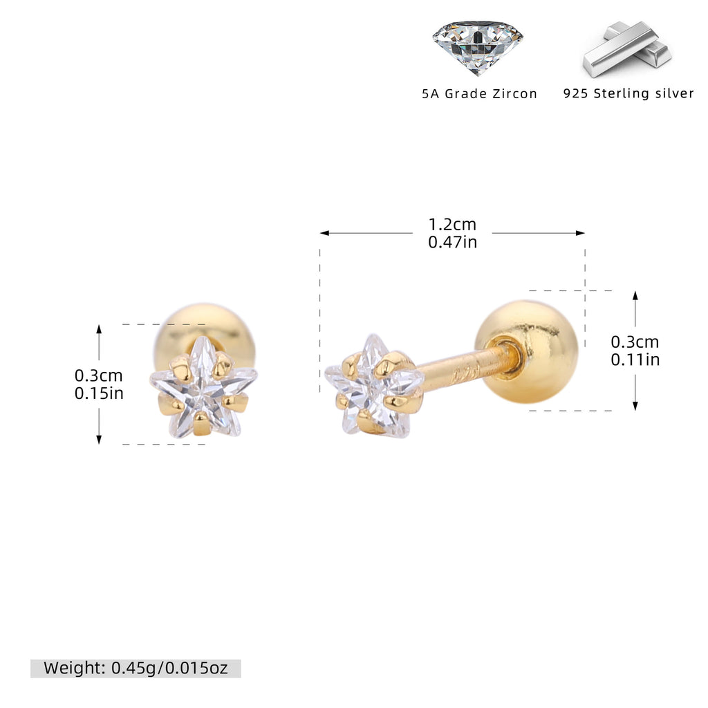Damen Ohrstecker mit funkelndem Zirkon und hochwertiger 925er Sterling Silberfassung Shop Nory