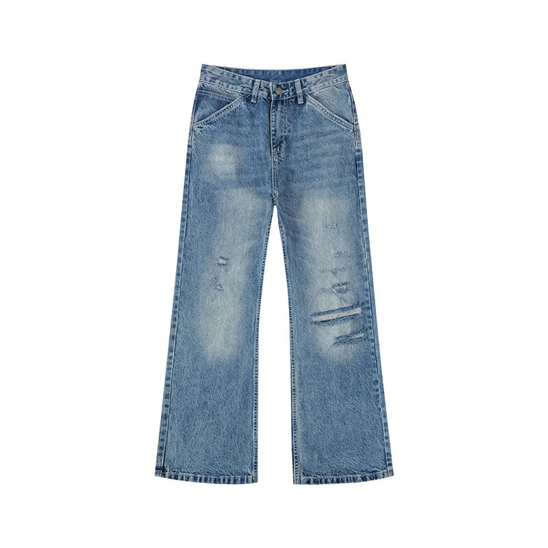 Damen Weite Distressed Denim-Jeans im Palazzo-Schnitt Shop Nory