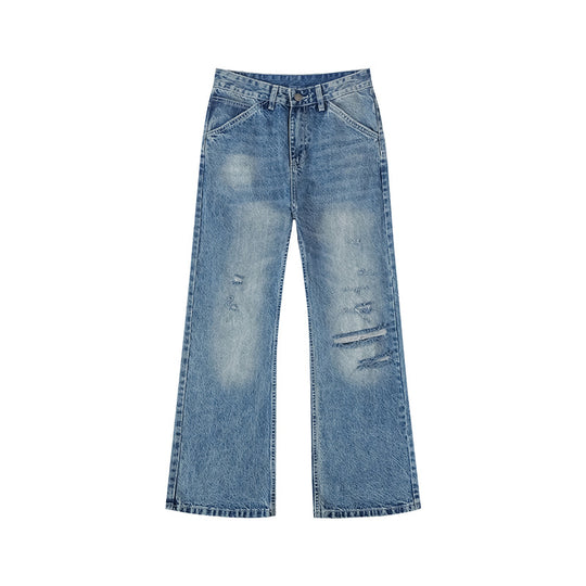 Damen Weite Distressed Denim-Jeans im Palazzo-Schnitt Shop Nory