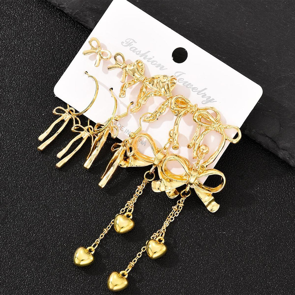 Damen Ohrringe Set mit verspieltem Schleifen-Design und funkelnden Elementen Shop Nory