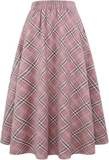 Damen Schwingender A-Linien Rock im modischen Karomuster Shopnory