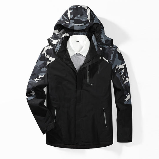 Herren Camouflage-Softshelljacke mit abnehmbarer Kapuze und atmungsaktivem Innenfutter Shop Nory