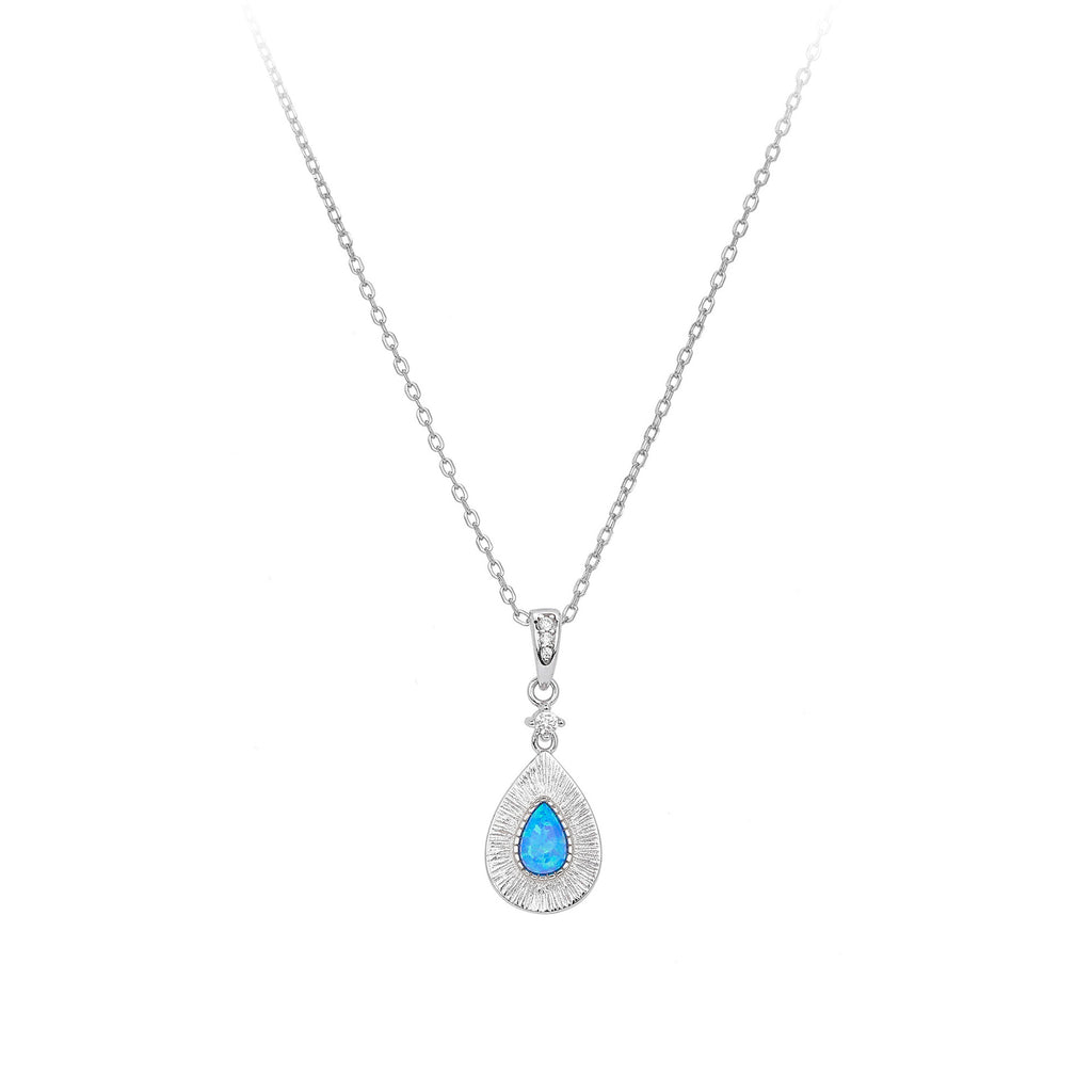 Damen Halskette mit filigranem Tropfenanhänger aus hochwertigem 925 Sterling Silber und funkelndem Zirkon Shop Nory