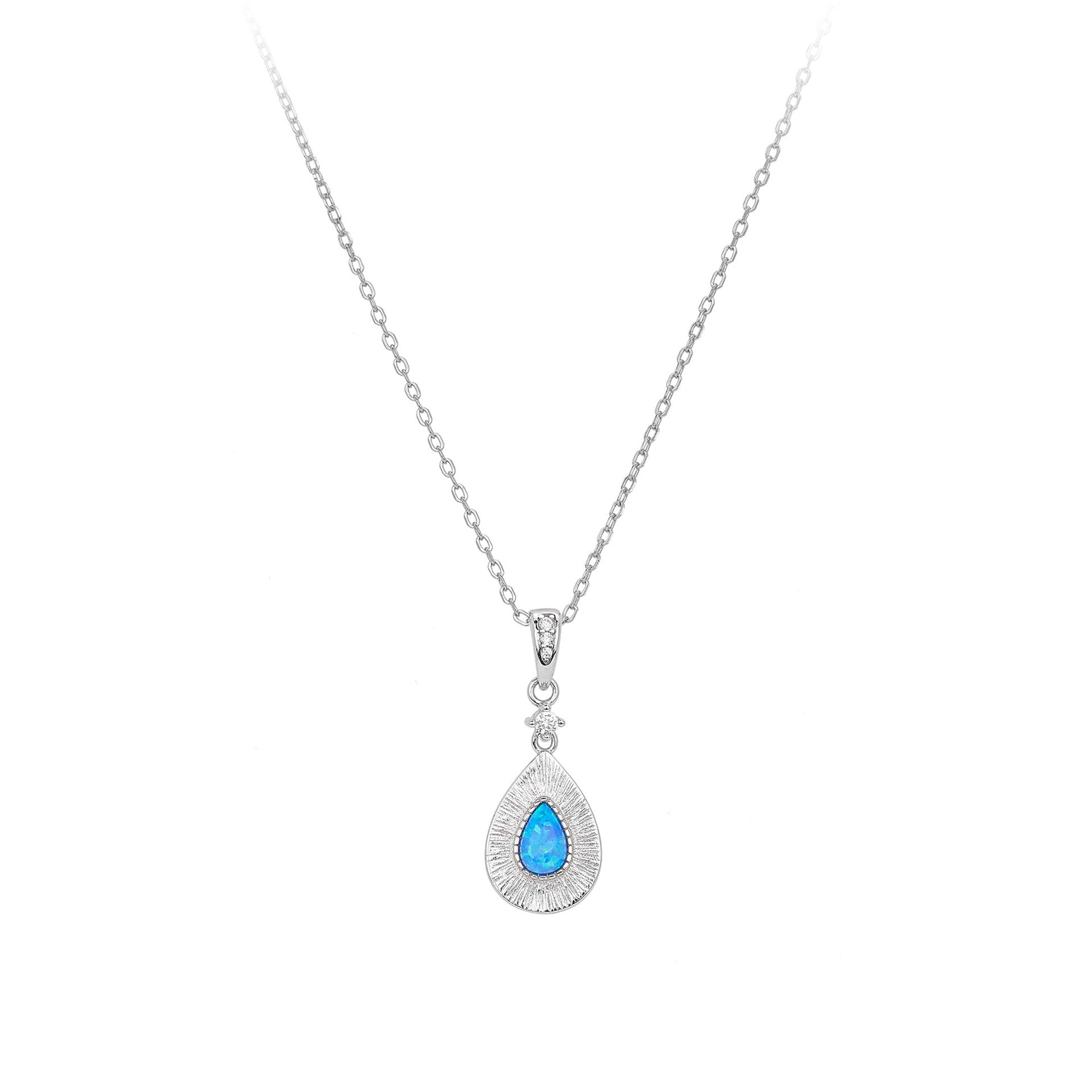 Damen Halskette mit filigranem Tropfenanhänger aus hochwertigem 925 Sterling Silber und funkelndem Zirkon Shop Nory