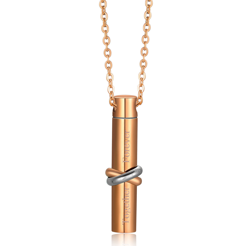 Damen Edelstahl Medaillon Halskette mit doppeltem Bindemotiv Shop Nory