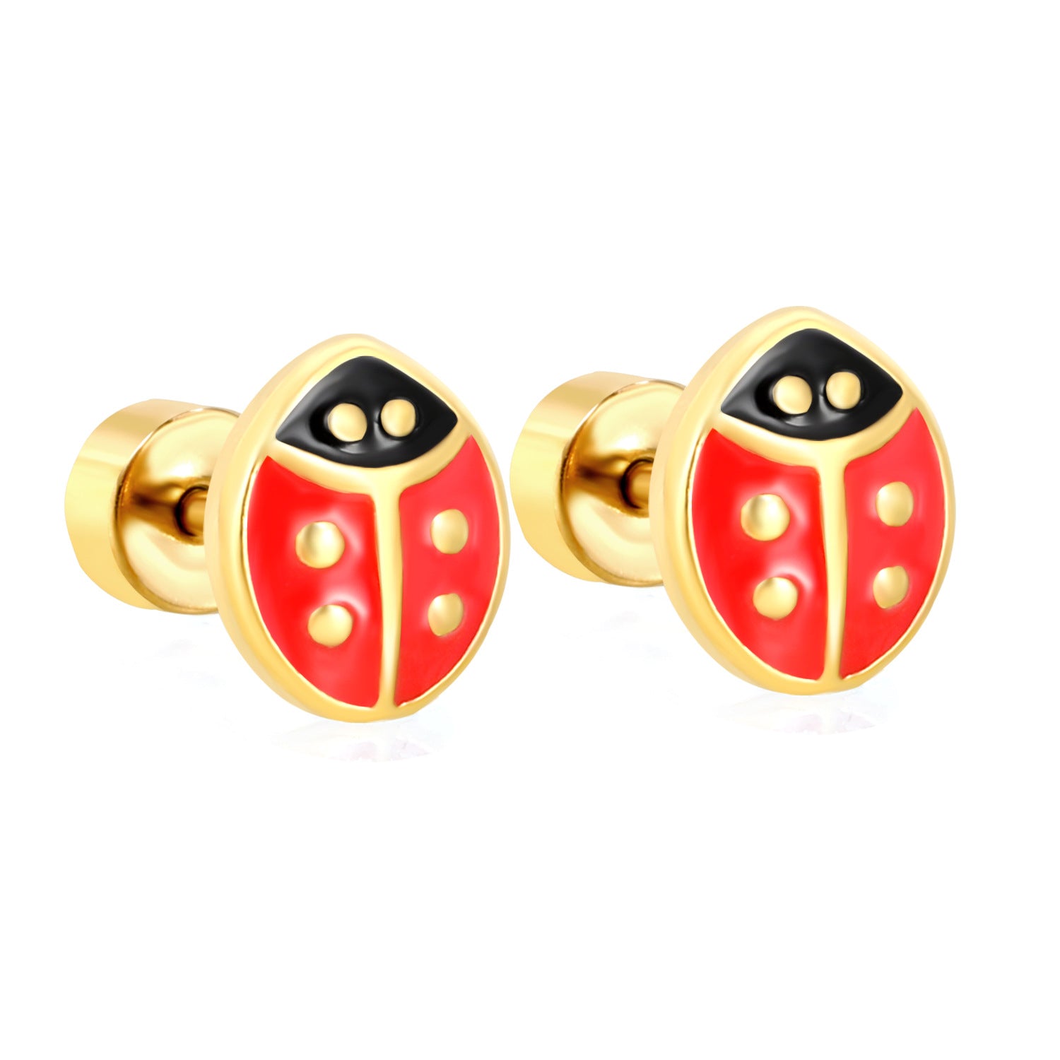 Damen Ohrstecker mit Marienkäfer-Motiv und hochwertiger Edelstahl-Beschichtung Shop Nory