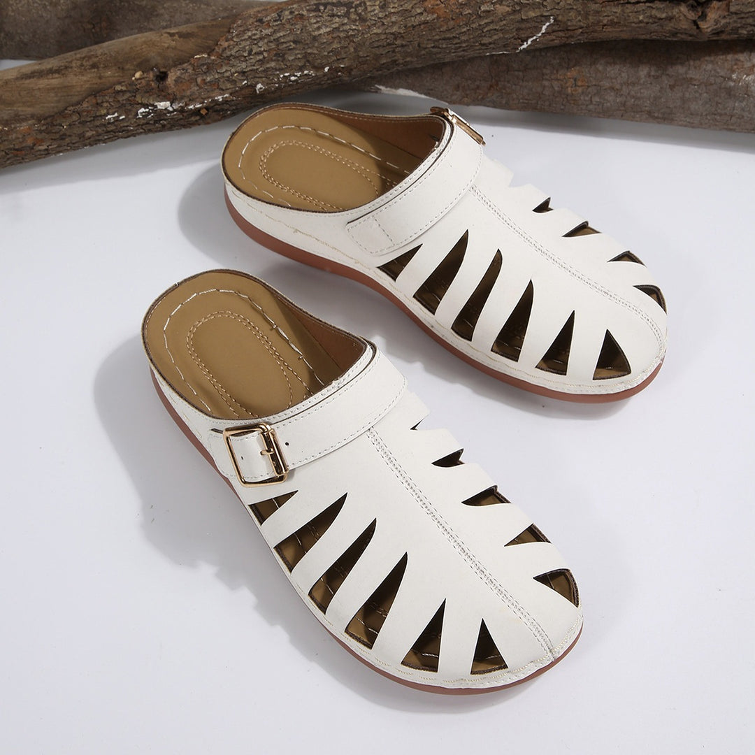 Damen Geschlossene Riemen-Pantoletten mit Cut-Outs und verstellbarer Schnalle Shop Nory