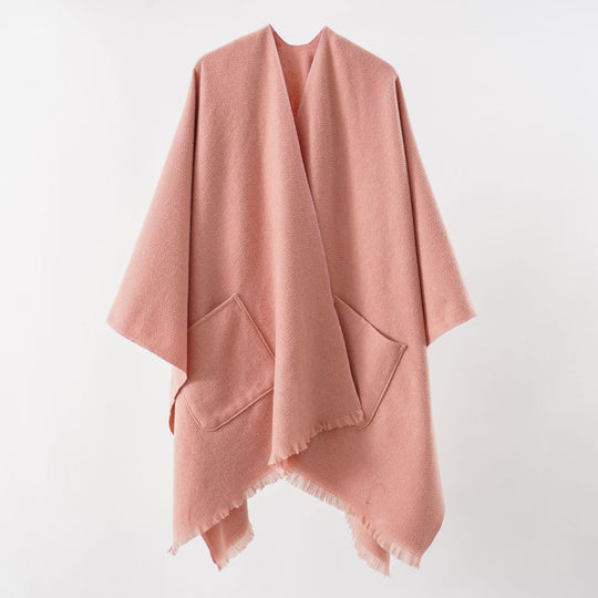 Damen Oversize-Capeponcho aus Wollmix mit Kapuze und Eingrifftaschen Shop Nory