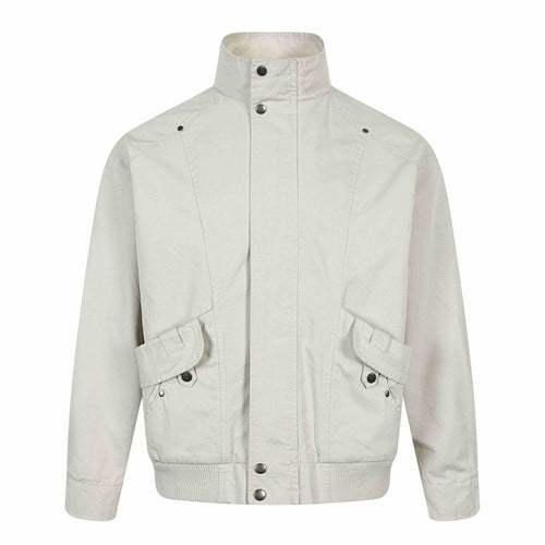Herren Kurzer Utility Bomber mit hohem Stehkragen, aufgesetzten Klappentaschen und Rippenbund Shop Nory