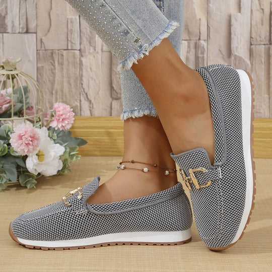 Damen Leichte Mesh-Slipper-Loafer mit gepolstertem Komfortfußbett und Dekor-Schnalle Shop Nory