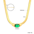 Damen elegante Halskette mit funkelndem grünen Zirkonstein und hochwertigem Goldverschluss Shop Nory