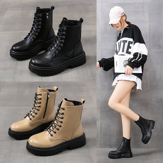 Damen Schnürstiefel mit robustem Profil und modischer Schnürung