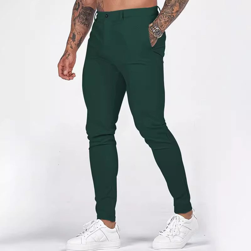 Herren elegante Slim-Fit Chinohose mit elastischem Bund und praktischen Taschen ShopNory