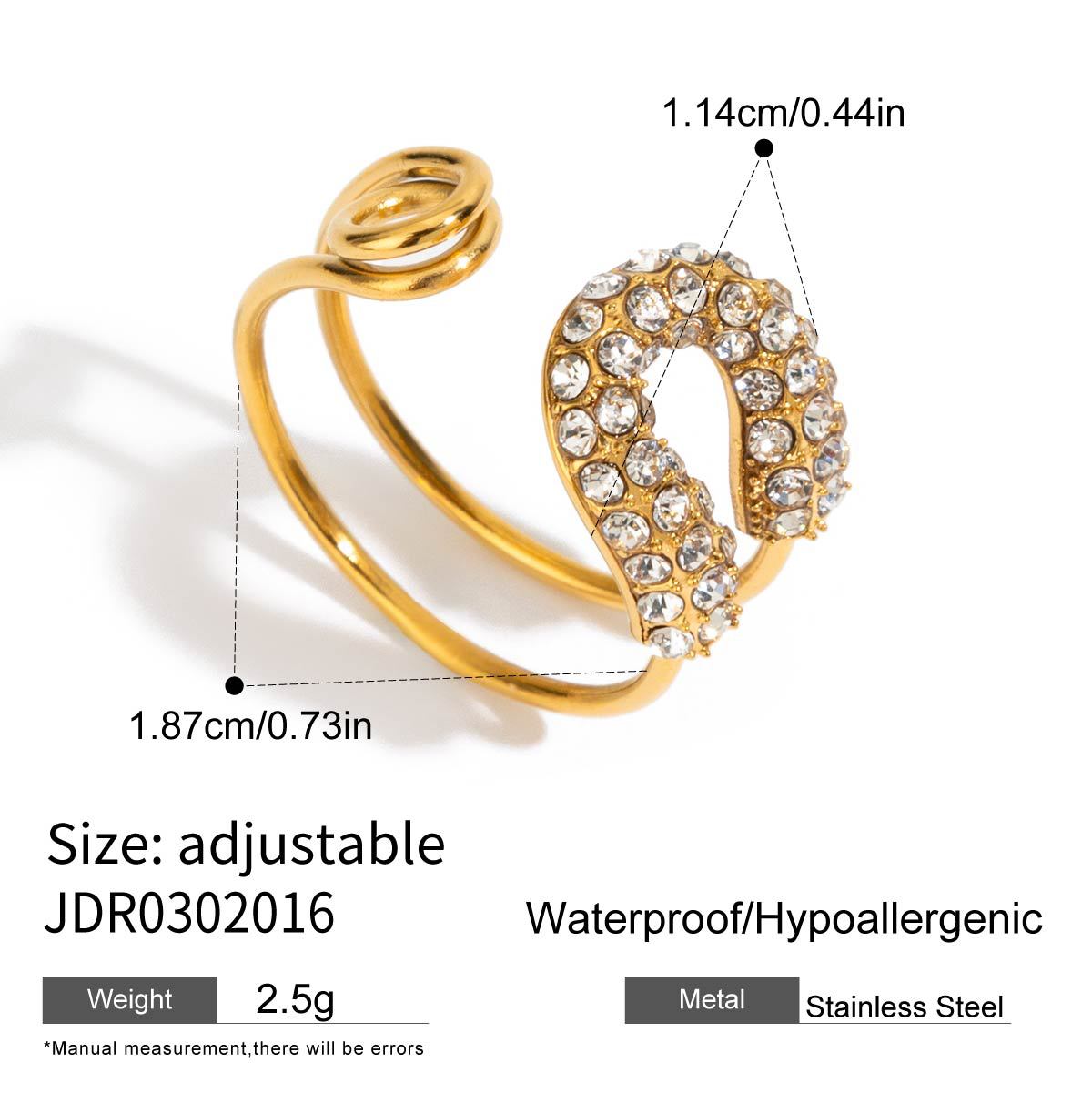 Damen Offener Ring mit funkelndem Zirkon und modernem Design Shop Nory