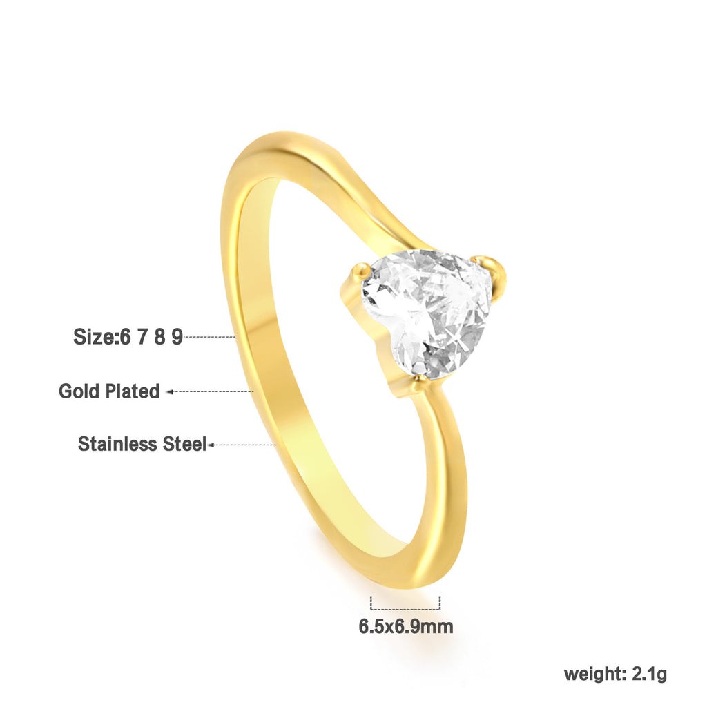 Damen Ring mit funkelndem Kristall und hochwertiger goldplattierter Oberfläche Shop Nory