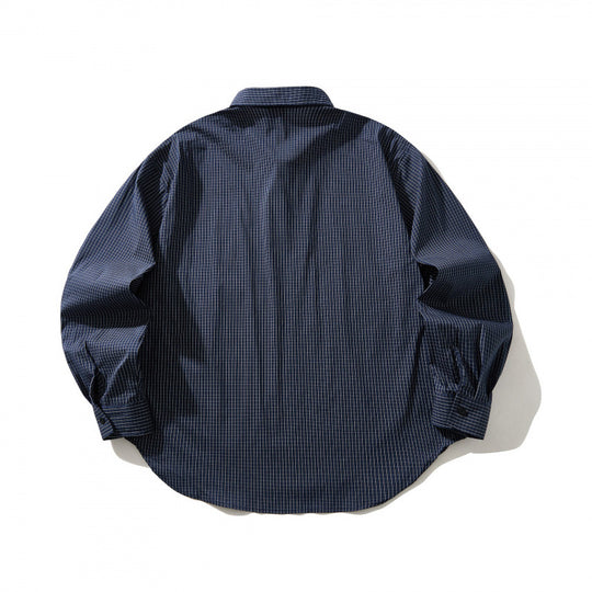 Unisex Leichtes kariertes Overshirt mit Hemdkragen, seitlichen Eingrifftaschen und abgerundetem Saum Shop Nory