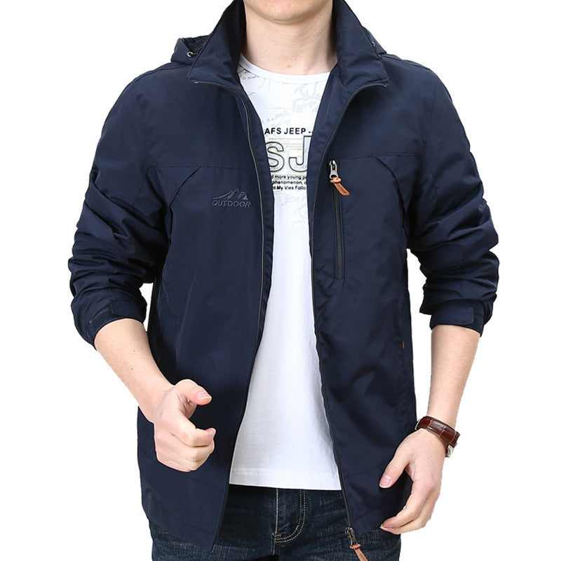 Herren Leichter winddichter Nylon-Blouson mit Stehkragen und Brustreißverschlusstasche Shop Nory