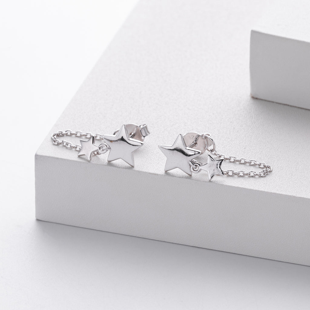 Damen Ohrhänger im Sternenmotiv mit hochwertigem 925 Sterling Silber Shop Nory