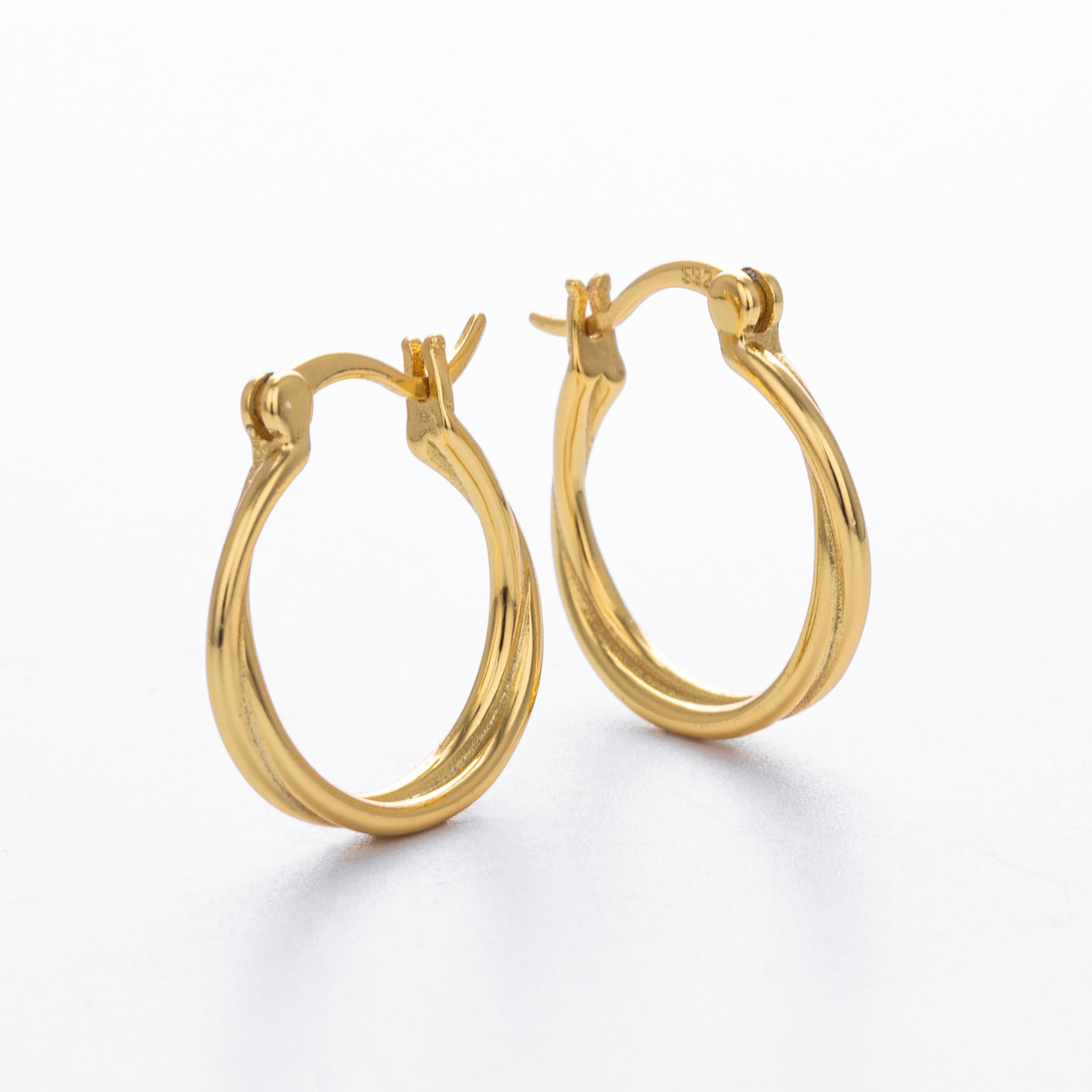 Damen Hoops aus hochwertigem 925 Sterling Silber mit glänzender Goldbeschichtung Shop Nory