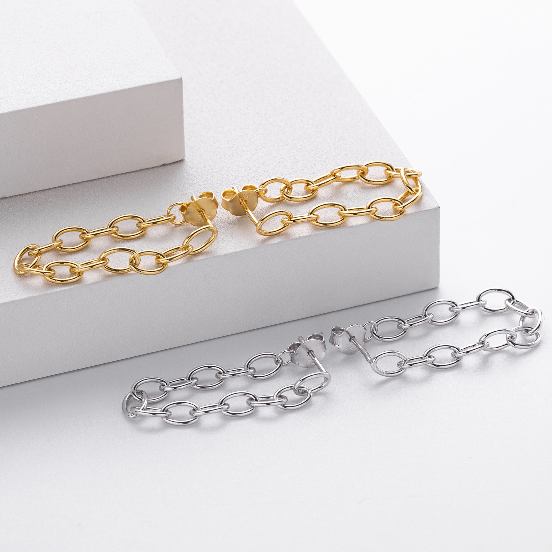 Damen Ohrhänger mit attraktivem Kettendesign aus hochwertigem 925 Sterling Silber Shop Nory