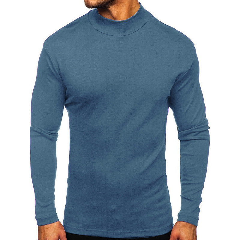 Herren Langarmshirt mit Stehkragen aus hochwertigem Material