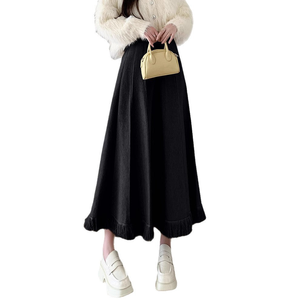 Damen Eleganter Maxirock mit Fransen Shop Nory