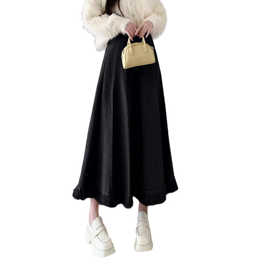 Damen Eleganter Maxirock mit Fransen Shop Nory