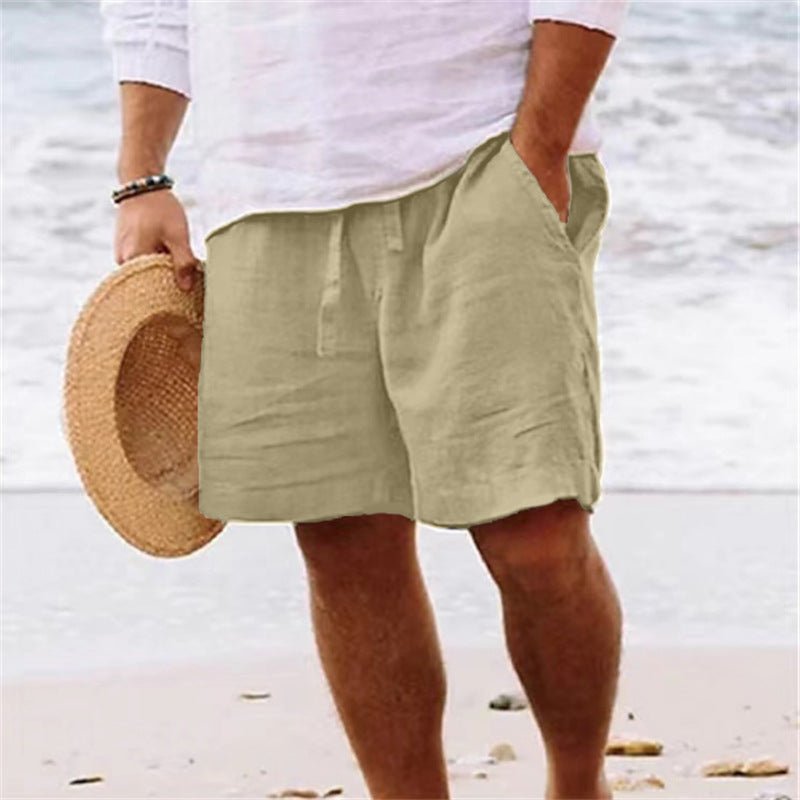 Herren luftige Leinen-Shorts mit elastischem Bund und praktischen Seitentaschen ShopNory