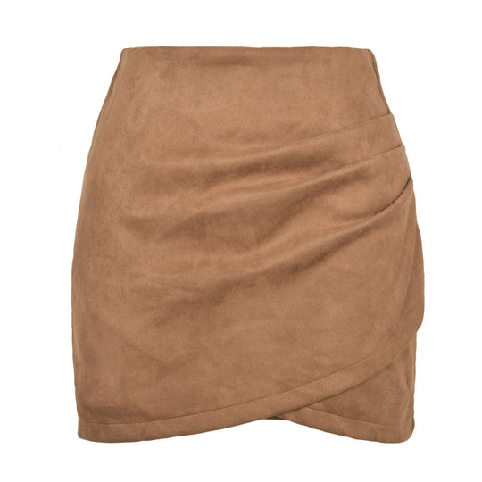 Damen High-Waist Wickelrock aus samtigem Mikrofaser