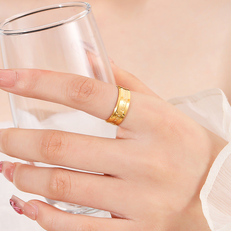 Damen Ring mit gravierter Botschaft und elegantem Design Shop Nory