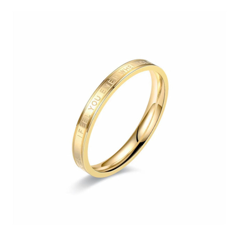 Damen Ring mit eingraviertem Liebesschriftzug und glänzender Oberfläche Shop Nory