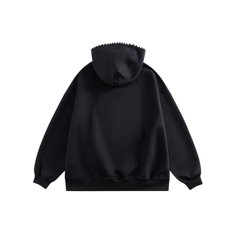 Unisex Weit geschnittener Kapuzenpullover mit Patchwork-Applikation und Kängurutasche Shop Nory