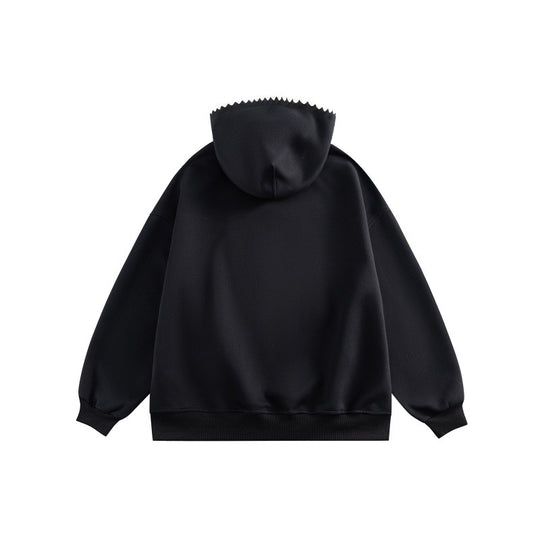 Unisex Weit geschnittener Kapuzenpullover mit Patchwork-Applikation und Kängurutasche Shop Nory