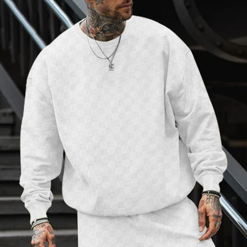 Herren lässiger oversized Sweatshirt mit strukturiertem Design