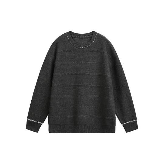 Damen Oversize-Strickpullover mit Strukturstreifen und Rundhalsausschnitt Shop Nory