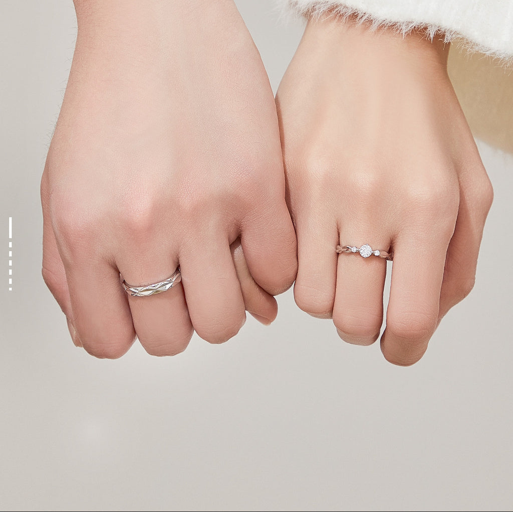 Damen Trauring-Set mit kunstvollem Design und funkelnden Zirkonia Shop Nory
