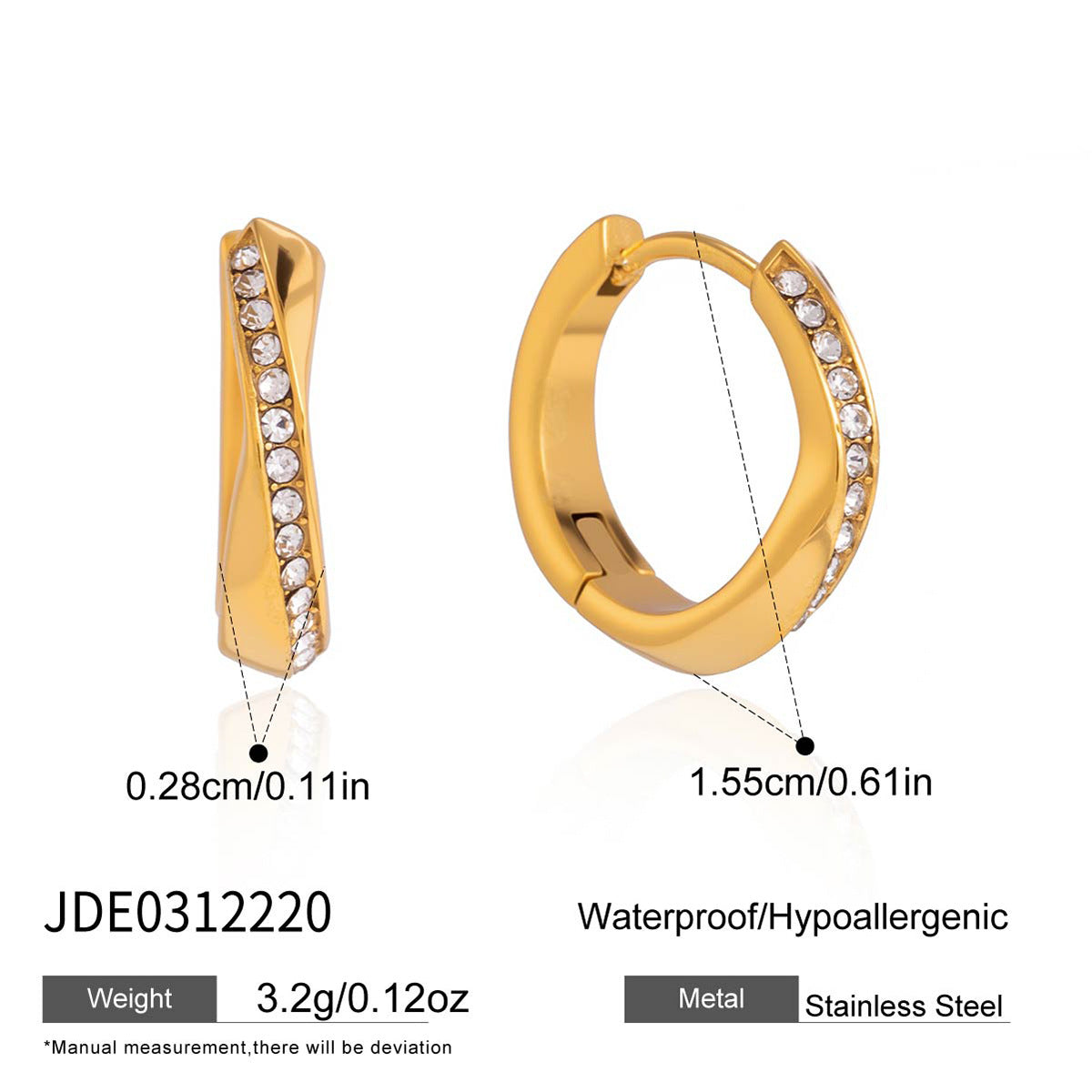 Damen Ohrhänger aus hypoallergenem Edelstahl mit funkelnden Zirkonia-Akzenten Shop Nory