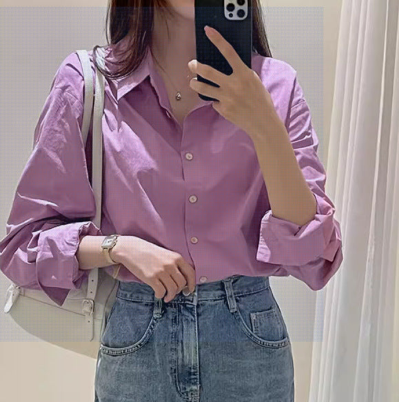Damen Oversize-Kentkragenbluse aus leichter Baumwoll-Popeline mit kastiger Passform und krempelbaren Ärmeln Shop Nory