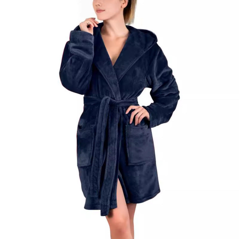 Damen Bademantel aus weichem Mikrofaserstoff