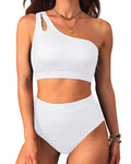 Damen Einseitiger Hochtaillierter Bikini Shopnory