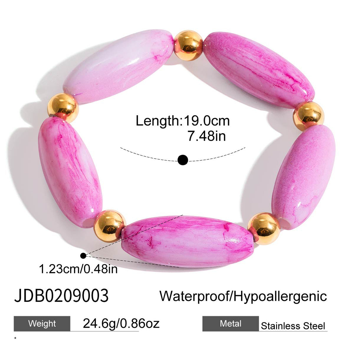 Damen Armband aus hypoallergenem Edelstahl mit wasserfesten Perlen Shop Nory