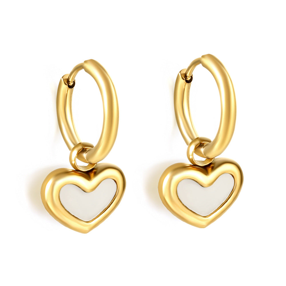 Damen Ohrhänger mit herzförmigem Design und elegantem Ringverschluss Shop Nory