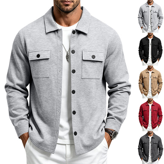 Herren Overshirt-Jacke mit Druckknopfleiste und aufgesetzten Brusttaschen Shop Nory