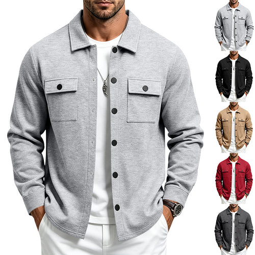 Herren Overshirt-Jacke mit Druckknopfleiste und aufgesetzten Brusttaschen Shop Nory