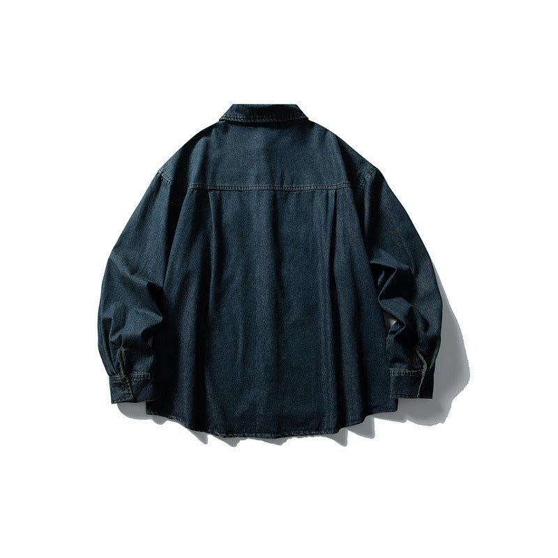 Herren Oversized Denim‑Hemdjacke mit traditionellen Knotenknöpfen Shop Nory